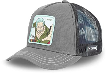 Tracker Kappe Herren One Piece, Cap Herren, Zorro, Perfekter Halt, Grau, Einheitsgröße
