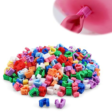 300 Stück Ballon Knotenhilfe, HASLED Farbe Luftballon Schnur, PVC Luftballon Verschlüsse, für Balloons, Helium Balloon, Ballonband, Ballon Halter, Hochzeit, Luftballons Girlande