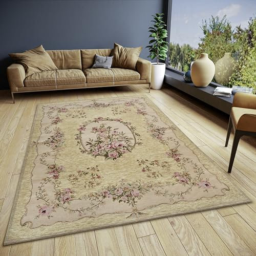 Hanse Home Asmaa - Alfombra de diseño Oriental – Tejido Plano Vintage con Estampado de Flores, Parte Inferior Antideslizante, Tejido salón, Dormitorio, Comedor, Pasillo, Color
