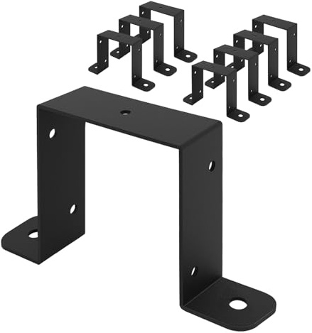 VANROUG Lot de 8 supports de sécurité pour panneaux de clôture, clips de poteau en béton, ancrage de sécurité pour panneaux de clôture adaptés pour poteaux en béton ou en bois de 89 x 89 mm