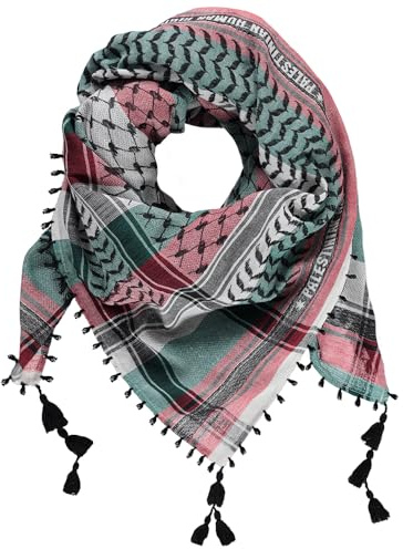 Palestinian Human Rights Keffiyeh/Shemagh with Tassel, Woven 100% Cotton scarf