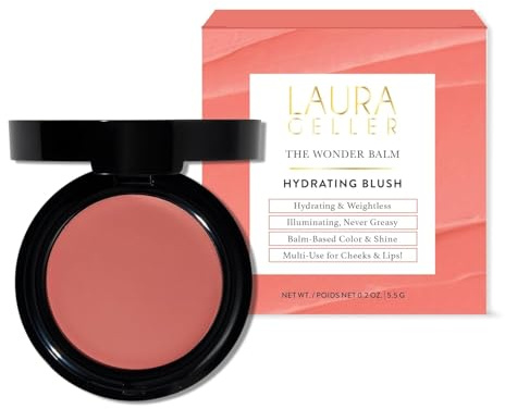 LAURA GELLER NEW YORK The Wonder Balm Blush Complexion Enhancer - Hydrating Weightless Subtle Hint of Color + Glow for Mature Skin - Vegan Squalane - Apply to Cheeks & Lips (02 Pinch-Me Pink)