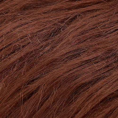 HOBBIESAY 25cm Faux Fur Plush Shaggy Fabric Brown for DIY Crafts Sewing Costume Rugs Cushion Pad Christmas Gnomes Decors