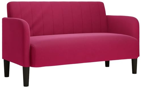vidaXL Canapé Causeuse Rouge Bordeaux 109 cm Velours, canapé Deux Places, Divan, sièges de Salon, canapé, canapé rembourré, canapé 2 Places