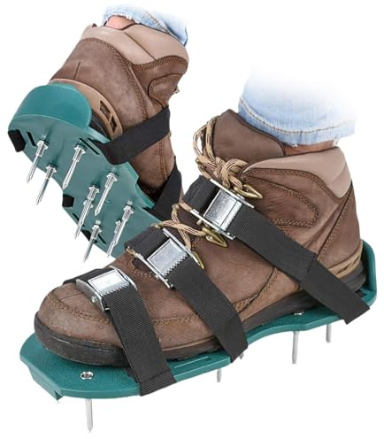 Lunaobrik Spike Shoes | Justerbara 2 x luftningsverktyg för gräsmatta, trädgårdsarbete lösa skor, gårdstillbehör för hushåll med kraftiga spikar