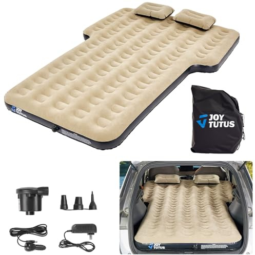 JOYTUTUS Matelas de voiture, matelas gonflable SUV avec pompe à air, lit de voiture universel avec 2 coussins d'air pour coffre, voyage, camping, maison, extérieur, gris, S