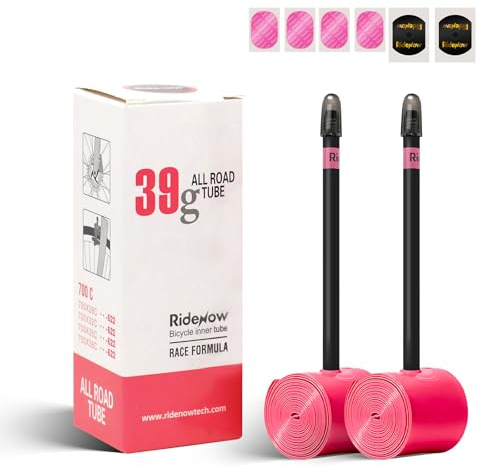 RideNow 700C TPU Fahrradschlauch Kompatibel mit 700x28/30/32/35/38C, 2 Pack Schlauch Rennrad 39g Ultraleichter Allroad-Schlauch mit Presta Ventil 85mm