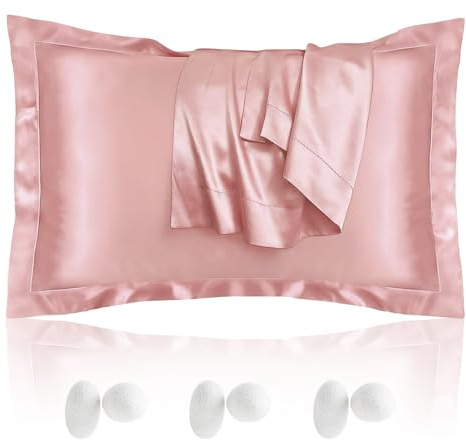 Set di 2 federe per cuscini in seta di gelso, 50x75 cm, federa in satin, liscia come la seta, fresca, facile da curare - delicata sulla pelle e sui capelli, anti-frizione, chiusura a hotel, lavabile