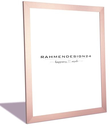 Rahmendesign24 Cornice portafoto Puzzlerahmen | Oro rosa 21 x 29,7 cm (DIN A4) | Vetro acrilico ANTIREFLEX/ANTIRIFLESSO | Cornice da galleria, cornice intercambiabile, decorazione per parete e tavolo