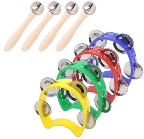 8 Pieces Bells Strap, Small Bell Wrist Rattles, Jingle Bells Bracelets, Musical Bell Anklets Rhythmic Instrument Percussion Christmas Party Decorations
