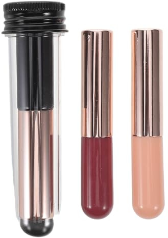 CTIRCHIU Pinceles Aplicadores de Uñas de Silicona 3 Piezas Cabezal Colores Negro Rosa y Marrón Reutilizables para Polvo y Decoración de Uñas Herramienta Versátil Profesional y