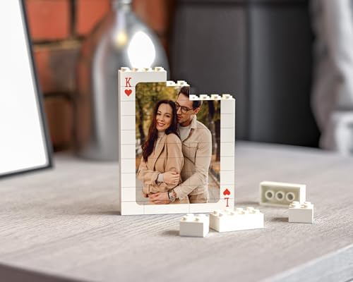Personalised Photo Building Brick Puzzle with Initials – Custom Picture Block Gift for Valentine’s Day, Couples & Anniversaries – Upload Your Photo – Size (Medium)