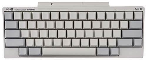 HHKB HYBRID Type-S Tastatur PD-KB800WNS, Tastenkappen ohne Beschriftung, Leise Professionelle Mechanische 60% Tastatur, Bluetooth, USB-C (Weiß)