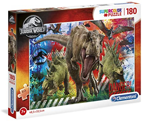Clementoni 29106, Jurassic World Supercolor Puzzle for Children - 180 Pieces, Ages 7 years Plus, Multicoloured