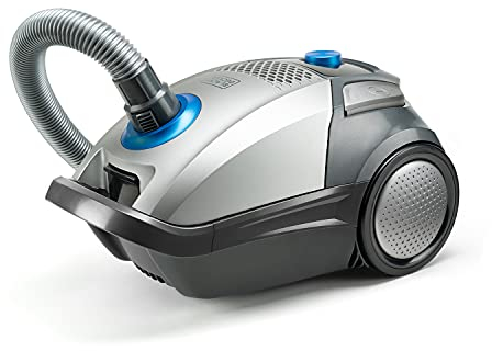 Black+Decker BXVMB700E Aspirador de Trineo con Bolsa, 700W, HEPA13: extraíble y Lavable, 4L Capacidad, Zapata parquet Suelos delicados, Boquilla 2 en 1, Tubo telescópico Aluminio 470 mm