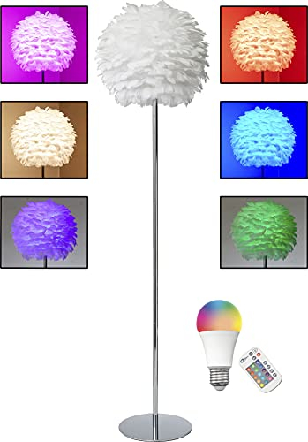 Northpoint LED Feder Leuchten im Chrome Finish mit Metall Standfuß E27 Sockel (150cm Stehlampe mit Leuchtmittel)