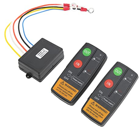 Fjärrstyrd elektrisk vinsch 12V, Fjärrkontrollvinsch, Winch Controller Set, Wireless Winch Remote Control Kit, 75 fots räckvidd, 12V, 24V, Högkänslighet, Universal för bil, atv, lastbil
