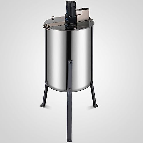 PACUM Elektrischer Honigschleuder-Separator, 4-Rahmen-Honigseparator, mit Multifunktionsregler, Edelstahl-Fass-Bienenstöcke, Wabenschleuder-Maschinen-Extraktionsausrüstung, für Imker