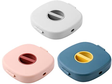 Gadpiparty Boîte De Rangement pour Câbles Lot De 3 Support De Câble USB Ajustable Portable Rangement pour Bureau Couleurs Bleu Jaune Rose Violet Blanc Gris