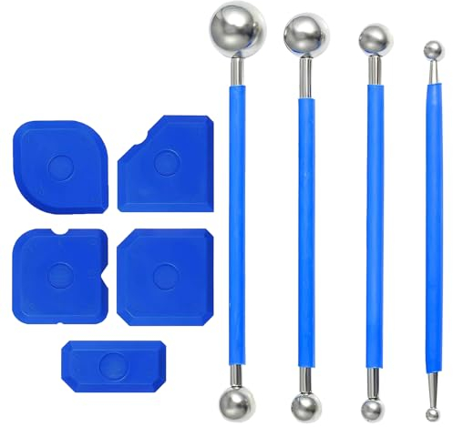 Herramientas para Calafatear, Herramienta para Sellar con Silicona, 9 Piezas Juego de Rascador de Juntas, Espátulas de Herramientas para Juntas, Sellador de Silicona Rasqueta Silicona Kit