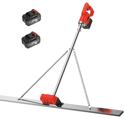 Kit vibratorio de regla de hormigón eléctrico, herramienta de acabado de regla de manipulación de nivelación de hormigón, regla de acabado más suave de hormigón eléctrica inalámbrica,2Battery-2M