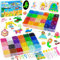 Water Fuse Beads Glow in The Dark Magic Beads 48 Colors 6400pcs Water Spray Beads Set,5mm Water Sticky Beads Refill Pack Compatible DIY Art Crafts Toys for Kids Beginners Gift