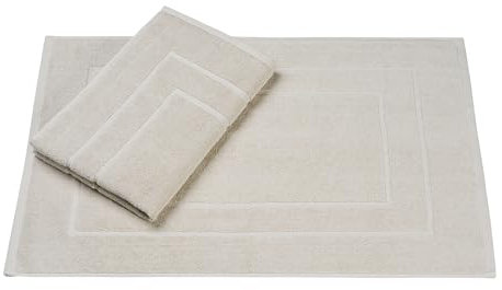 Homewell Badvorleger | 50 x 70 cm 2er Set | 100% Baumwolle | Duschvorleger Duschmatte Doppelpack | Farbe: Beige