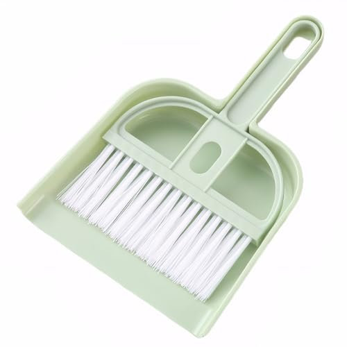 HSYTEK Tischbesen, Tischkehrer, Mini-Besen & Schaufel-Set – Premium-Qualität für Effiziente Reinigung im Haus, Büro, Schule & Haustierpflege, (Grün)