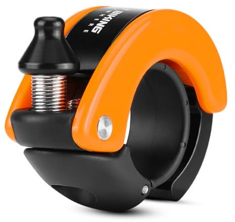 Phidinova Timbre oculto para bicicleta de montaña, máximo 100 db, sonido largo y claro para manillar de 22,2 mm, bocina eléctrica para adultos o niños (naranja)