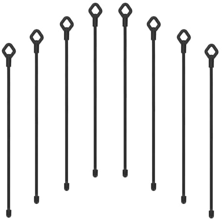 PATIKIL Rubber Twist Ties, 10 Inch Silicone Reusable Twist Ties Heavy Duty Bendable for Bundling Holding, 8 Pcs, Black