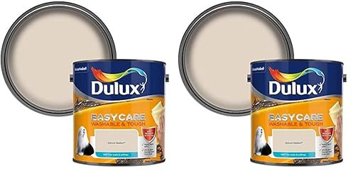 Dulux 403201 Easycare Washable & Tough Matt Emulsion Paint For Walls And Ceilings - Natural Hessian 2.5L (Pack of 2)