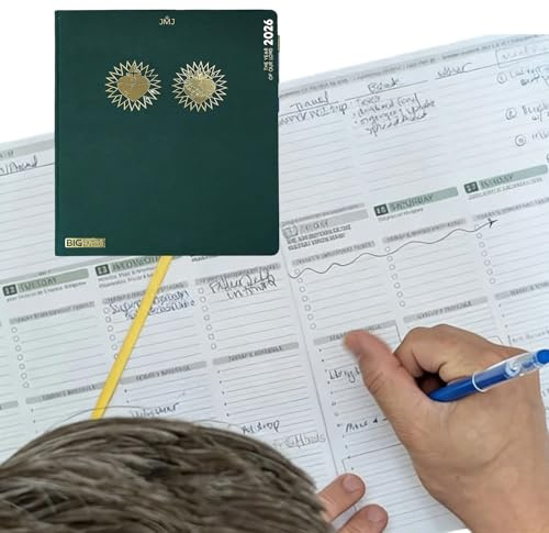 Agenda anual 2026, gran capacidad, 1 cuaderno semanal de tapa dura, organizador de calendario, planificador semanal, para citas, horario, planificación, trabajo, vacaciones