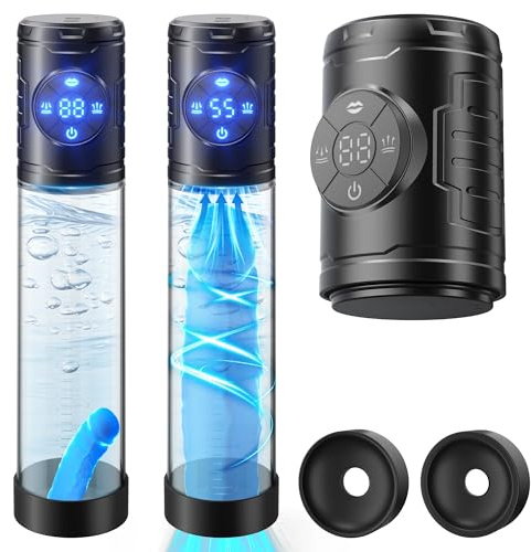 Male Masturbator Electric Penis Enlarge Vacuum Pump, Male Sex Toy with 4 Suction Intensities, Rechargeable Automatic High-Vacuum Penis Enlargement Extend Pump