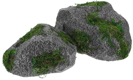 Veemoon Rochers Artificiels Lot de 2 en Mousse pour Décoration de Jardin et Terrarium Accessoires de Simulation Pierre pour Cinéma et Télévision 15 CM 20 CM
