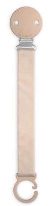 Suavinex, Chupetero de Tela para Bebés, Cinta con Diseño a Doble Cara, Cadena Chupete Bebé, Sujeta - Clip con Pinza, para Chupetes con Anilla. +0 Meses, Apto Recién Nacido, Wonder Liso Beige