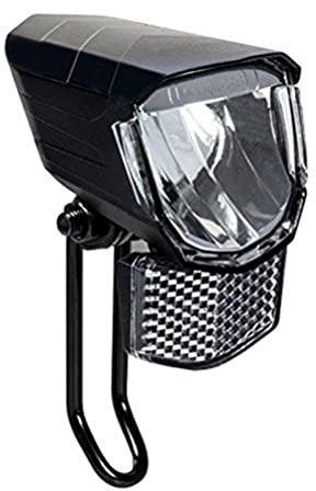 FISCHER Fahrrad Dynamo Scheinwerfer LED 45 Lux | integrierter Frontreflektor | Überspannungsschutz | StVZO zulässig | schwarz