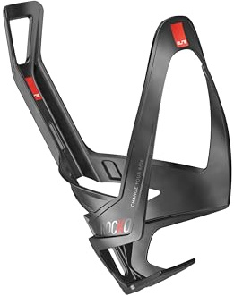 Elite Rocko Carbon Portaborraccia Opaco Rosso Grafica - Porta Borraccia in Carbonio per Bici MTB