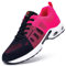 DYKHMILY Scarpe Antinfortunistiche Donna Leggere Cuscino d'Aria Scarpe da Lavoro con Punta in Acciaio Comode Traspiranti Sportive di Sicurezza Scarpe Estive (Rosa Fiamma 36 EU)