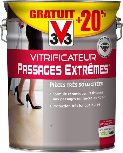 V33 Vitrificateur parquet passages extrêmes - Chêne moyen Satin 6L