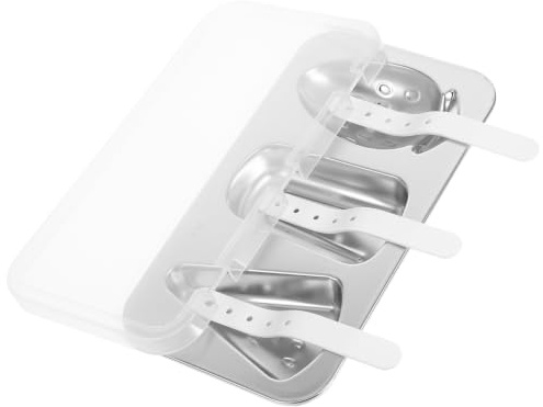 Zerodeko Moule a Glace Inox 304 avec Couvercle et Baton Maison | Format pour Esquimaux Sorbets Desserts Maison et Preparation au Congelateur Domestique 20 x 11 x 2cm