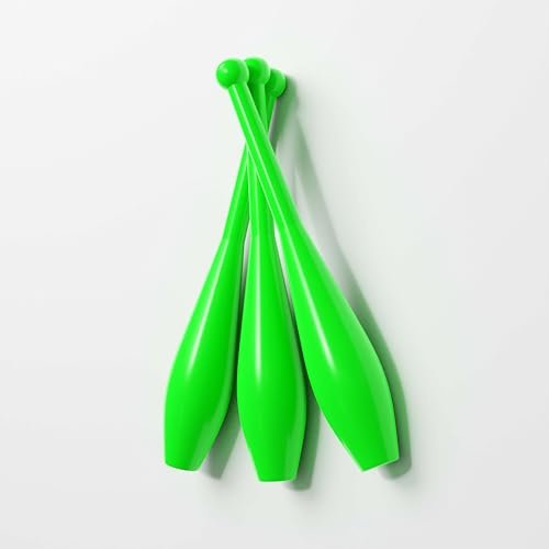 Play Juggling Set di 3 Clave Giocoleria Prima Monoscocca - Bilanciamento Perfetto per Principianti ed Esperti - Verde