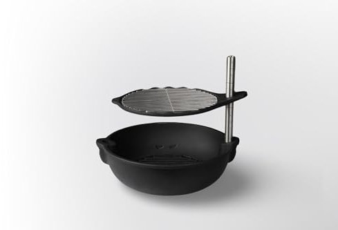Bola Basic - Parrilla para barbacoa de carbón completamente ajustable y giratoria (negro carbón)