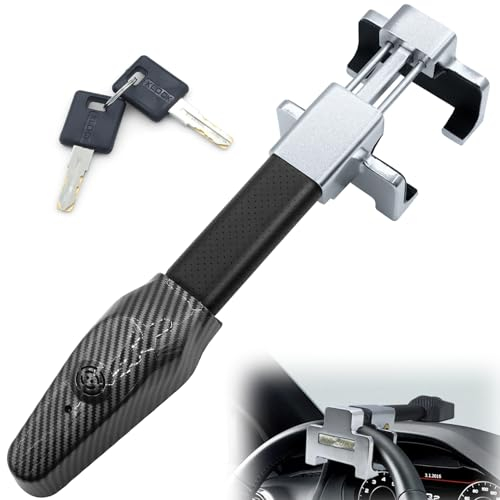 Fermaglio per volante con allarme, 120 dB, blocco volante, per auto, retrattile, universale, colore argento