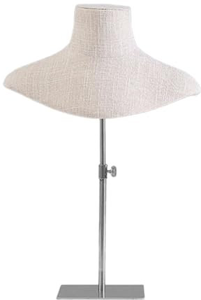 LOVIVER Collier présentoir cou modèle Stable anti-rayures buste porte-bijoux support collier chaîne bijoux buste pour comptoir, Base Carrée Argentée