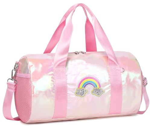 Borsa da Ballo Laser Bambina Ragazza Borse per Scuola Bambini Borsa da Ginnastica Borsoni Sportiva Borsone da Viaggio per Bambina Tote da Palestra
