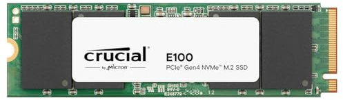 Crucial E100 480GB PCIe Gen4 NVMe M.2 SSD Interno, Fino a 4.700 MB/s, Compatibile con Notebook e PC Desktop - CT480E100SSD8