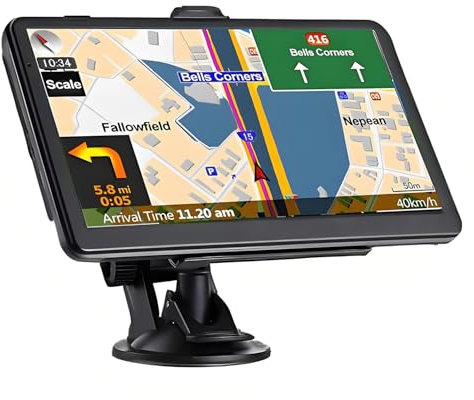 GPS pour voitures Royaume-Uni 2025, 17,8 cm, avec cartes du Royaume-Uni et de l'Europe, GPS pour voitures, camions, poids lourds, guidage vocal réel de direction, alerte de radars, aide au guidage de