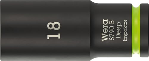 Wera 8790 B Impaktor Deep Bussole con attacco da 3/8, 18 x 63 mm