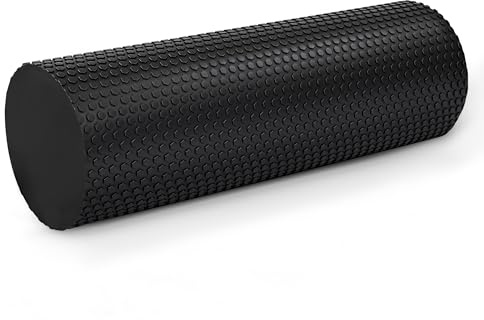 Rodillo de Espuma De Alta Densidad para Masaje Muscular y Estiramientos | Foam Roller para Yoga Pilates Rehabilitación y Fitness |Alivio Miofascial l Espalda y Piernas | Varias medidas l Negro