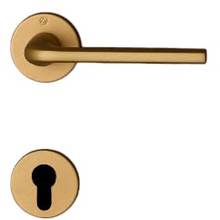 Ghidini Maniglia per porte d’ingresso TOY, zama, in diverse finiture, con rosetta tonda Ø 50x5 mm e bocchetta foro CILINDRO, adatta per porte con spessore di 38-42mm (Z-OSO)